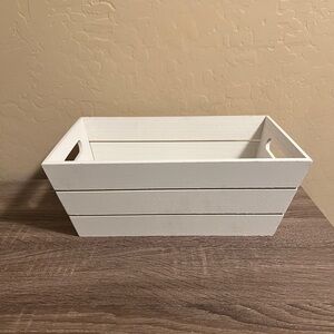 Target Bullseye Wood Crate White Rustic Farmhouse Spring Easter NWT